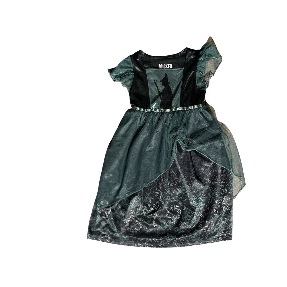 Wicked Elphaba Costume Dress Paul Tazewell Green Black Girls XS 4/5